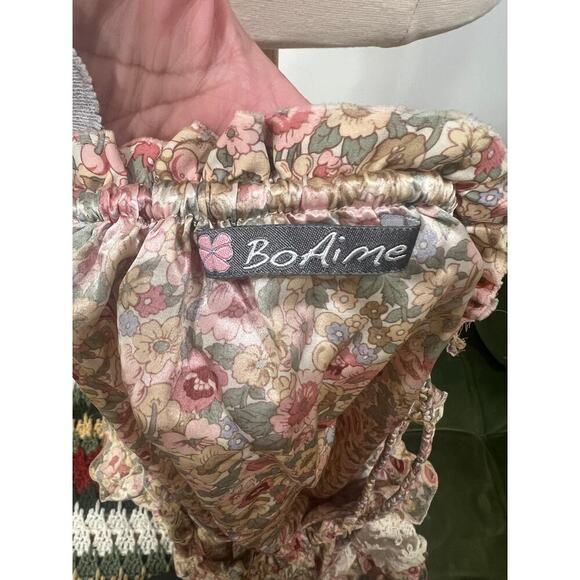 Womens BoAime Silk Lace Floral Tank Top Cottagecore Tea Garden Whimsical French - Picture 6 of 7